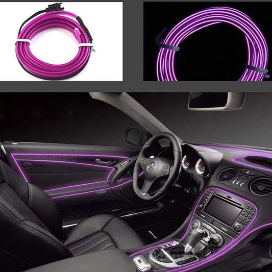 Automaze El Wire, 5M Neon Lights 5V with Fuse Protection for Car Interior Decoration ( Ice Blue ) - Pexsho