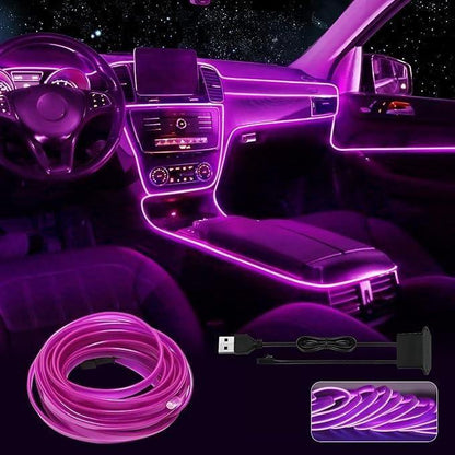 Automaze El Wire, 5M Neon Lights 5V with Fuse Protection for Car Interior Decoration - Pexsho