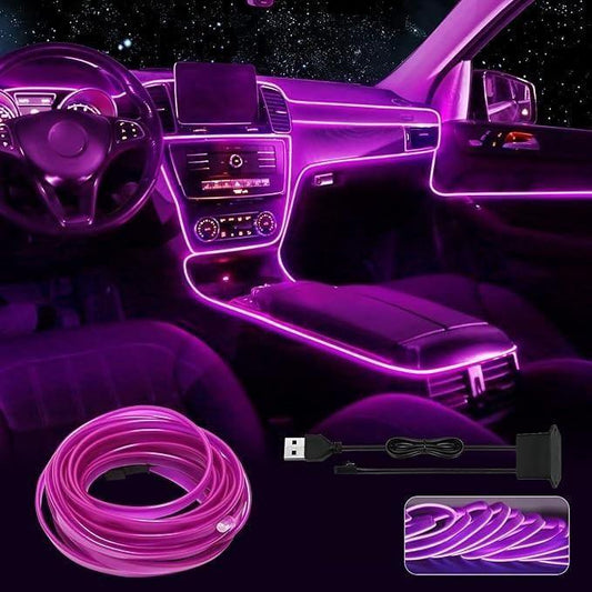 Automaze El Wire, 5M Neon Lights 5V with Fuse Protection for Car Interior Decoration - Pexsho