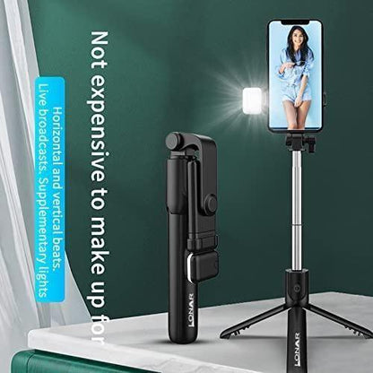 Extendable Flash 3 - in - 1 Selfie Stick Tripod with Bluetooth Remote - Pexsho